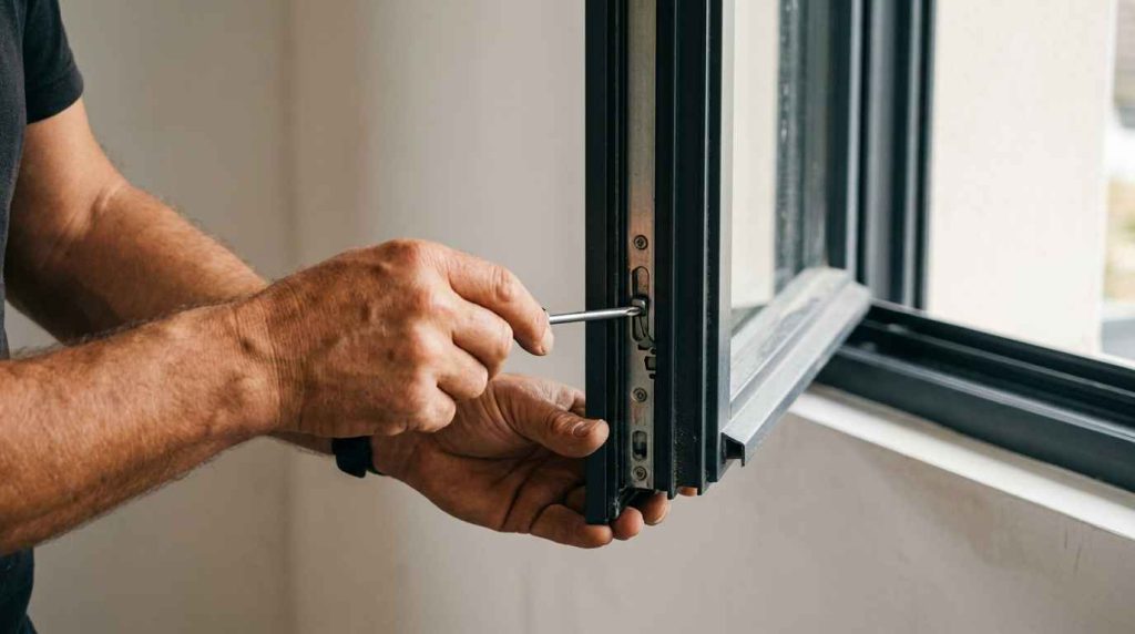 Réglage d'une fenêtre en aluminium